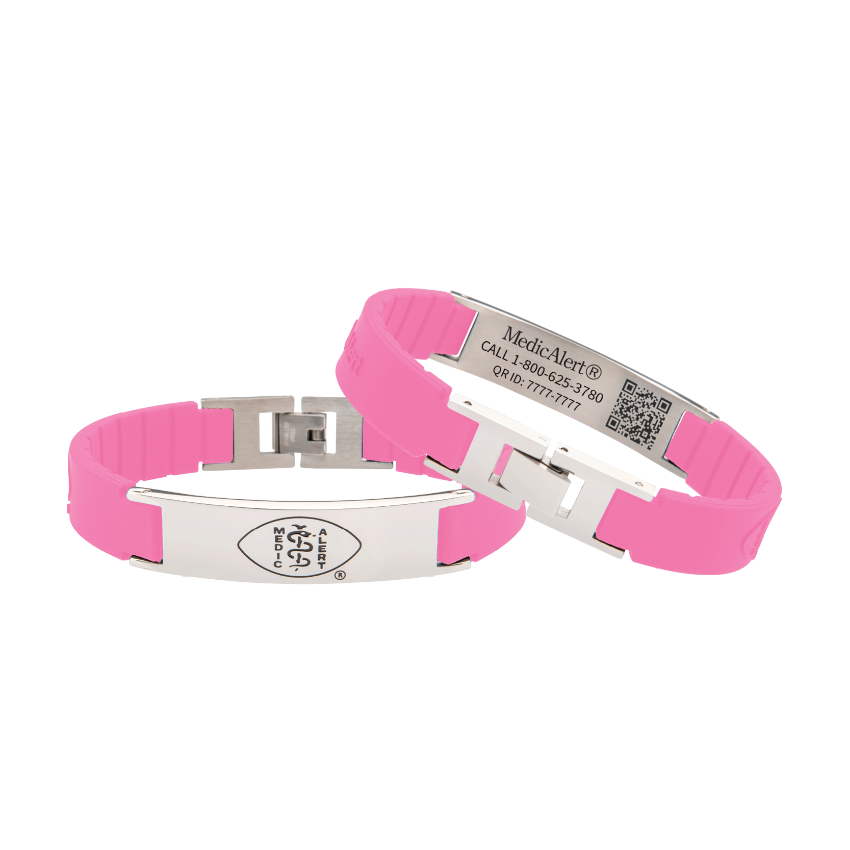 QR Code Elite Silicone Medical ID Bracelet​ - Pink, Pink, large image number 0